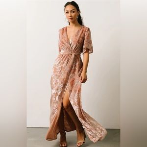 NWT Blush Baltic Born Velvet Maxi Dress